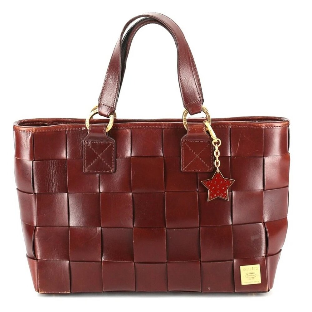 Harveys Red Leather Large Bag Tote Purse Rare Vintage